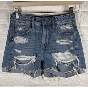 American Eagle Womens Shorts Size 00 Tomgirl Short Distressed Denim‎ Cut Off